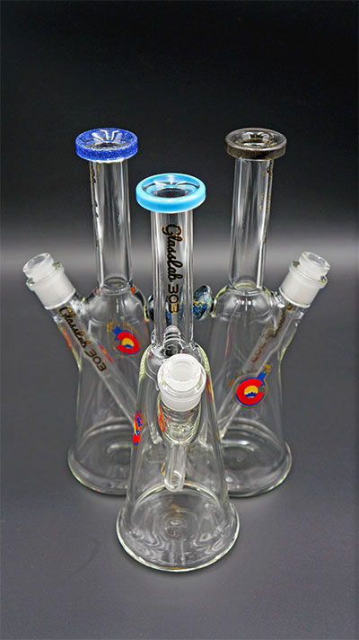 Skinny Beaker with Dichro Marble - 9 Colors Available